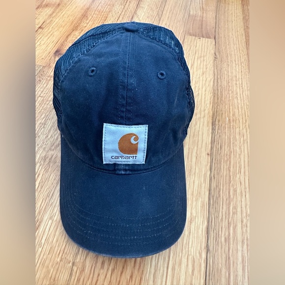 Carhartt Trucker Hat Blue  Mesh Back Adjustable Size Snapback Mens Unisex Cap - Picture 5 of 12